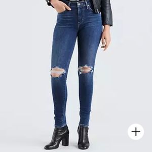 Levi’s 721 High Rise Ripped Skinny Jeans